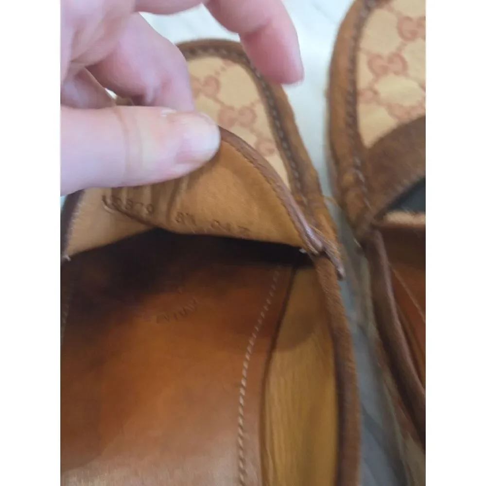 Gucci Brown Monogram Men’s Driving Loafers